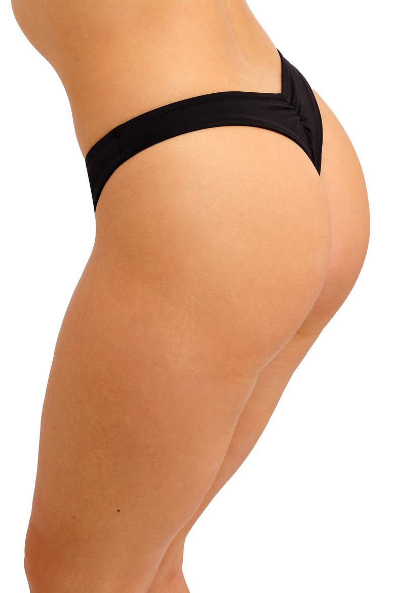 Jewel Cove Brazilian Bikini Bottoms, Alternate, color, PLAIN BLACK