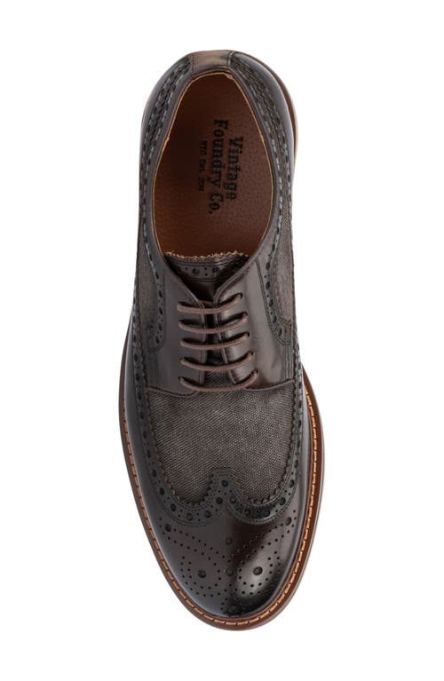 Vintage Foundry Falcon Brogue Wingtip Derby In Brown