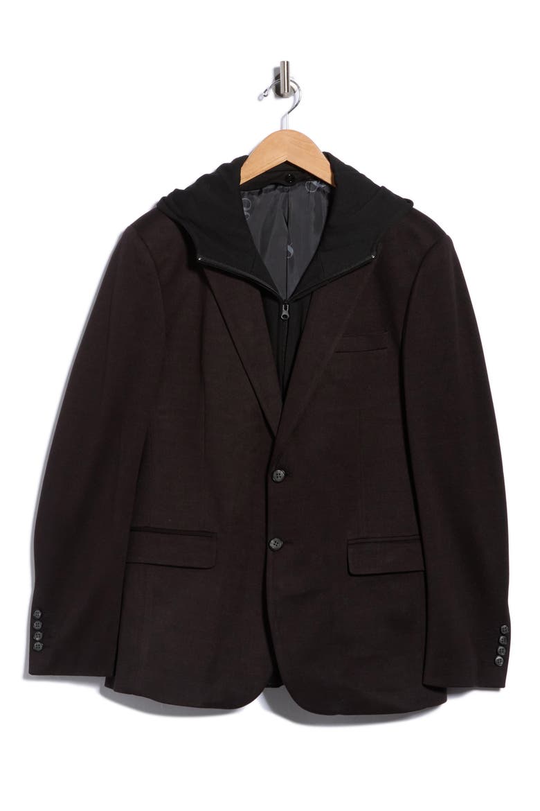 Hooded Bib Sport Coat, Main, color, BLACK