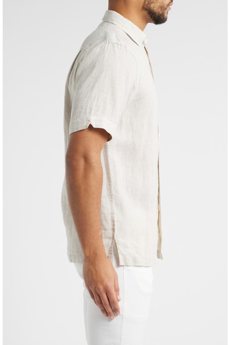 Paradise Breezer Short Sleeve Linen Button-Up Shirt, Alternate, color, NATURAL