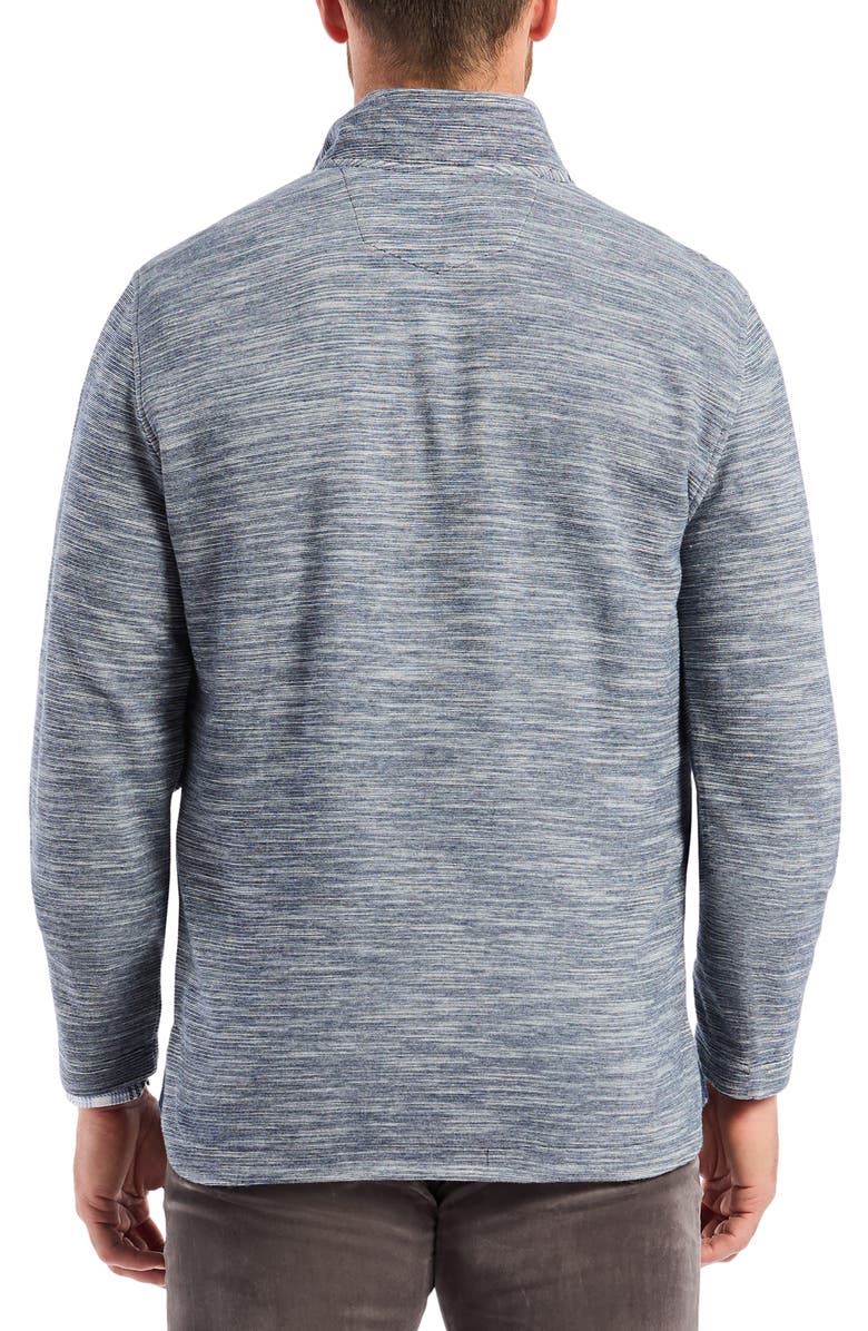 Robert Graham Ledson Space Dye Cotton Quarter Zip Top, Alternate, color, Navy