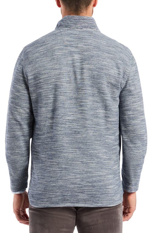 Robert Graham Ledson Space Dye Cotton Quarter Zip Top In Blue
