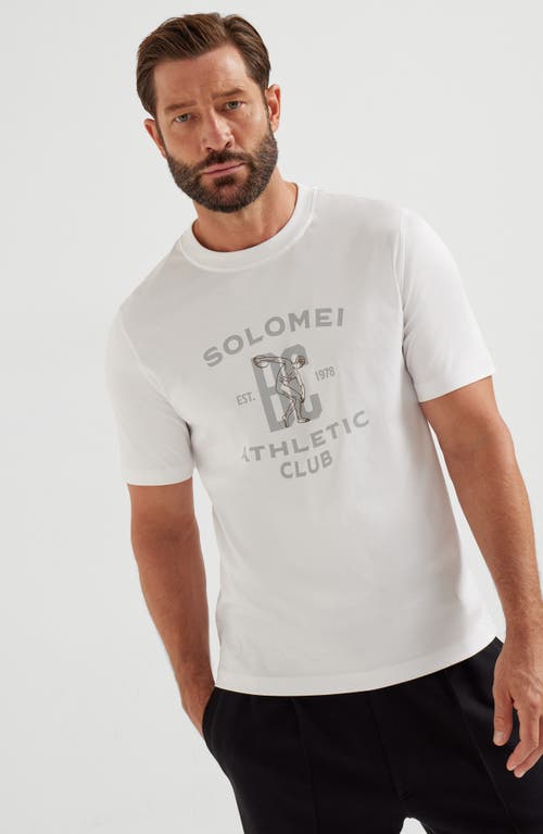 Brunello Cucinelli Crew Neck Graphic Print Short Sleeves T-shirt In White
