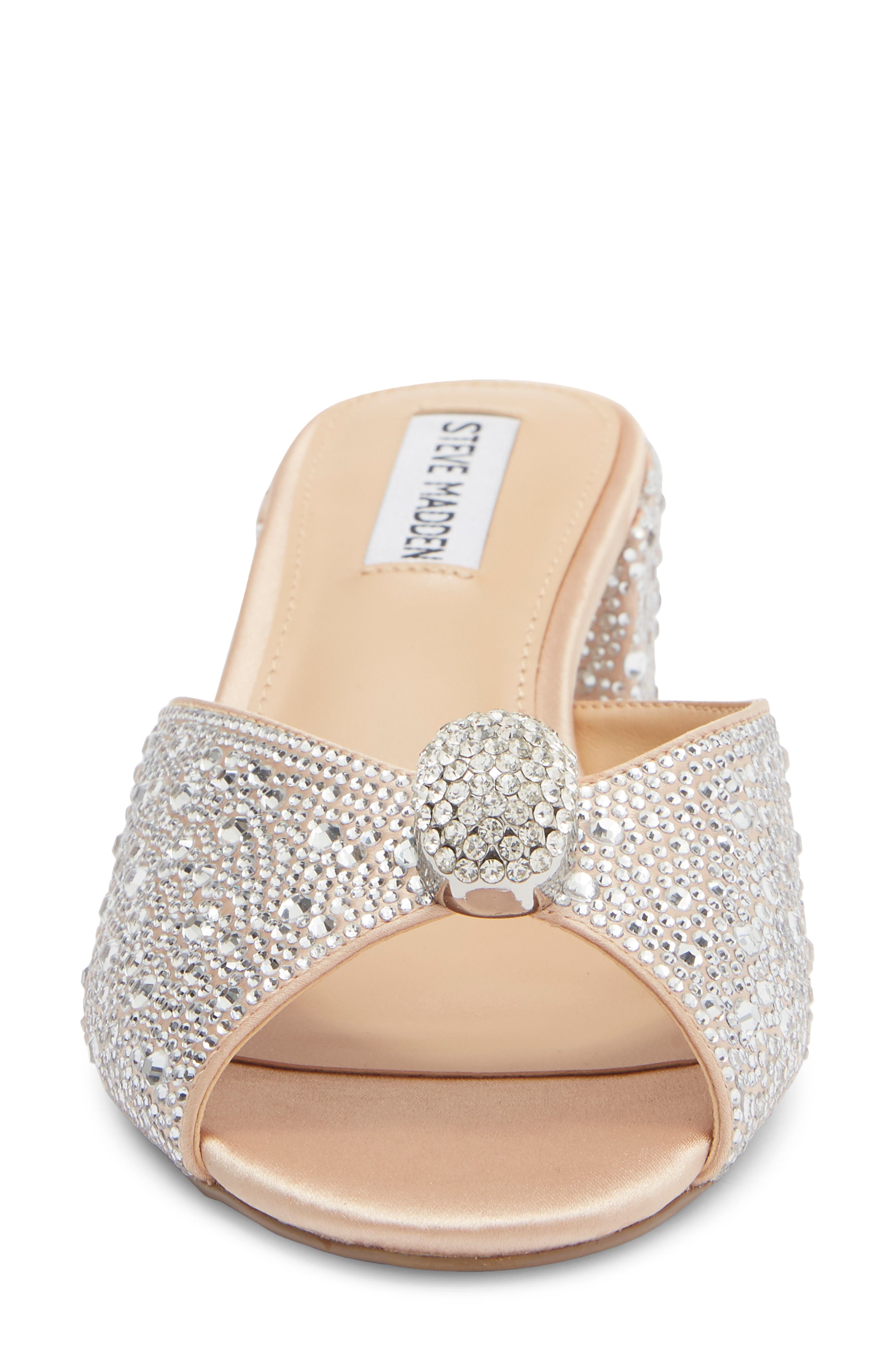 Steve Madden Melodee Crystal Embellished Slide Sandal, Alternate, color, Rhinestone