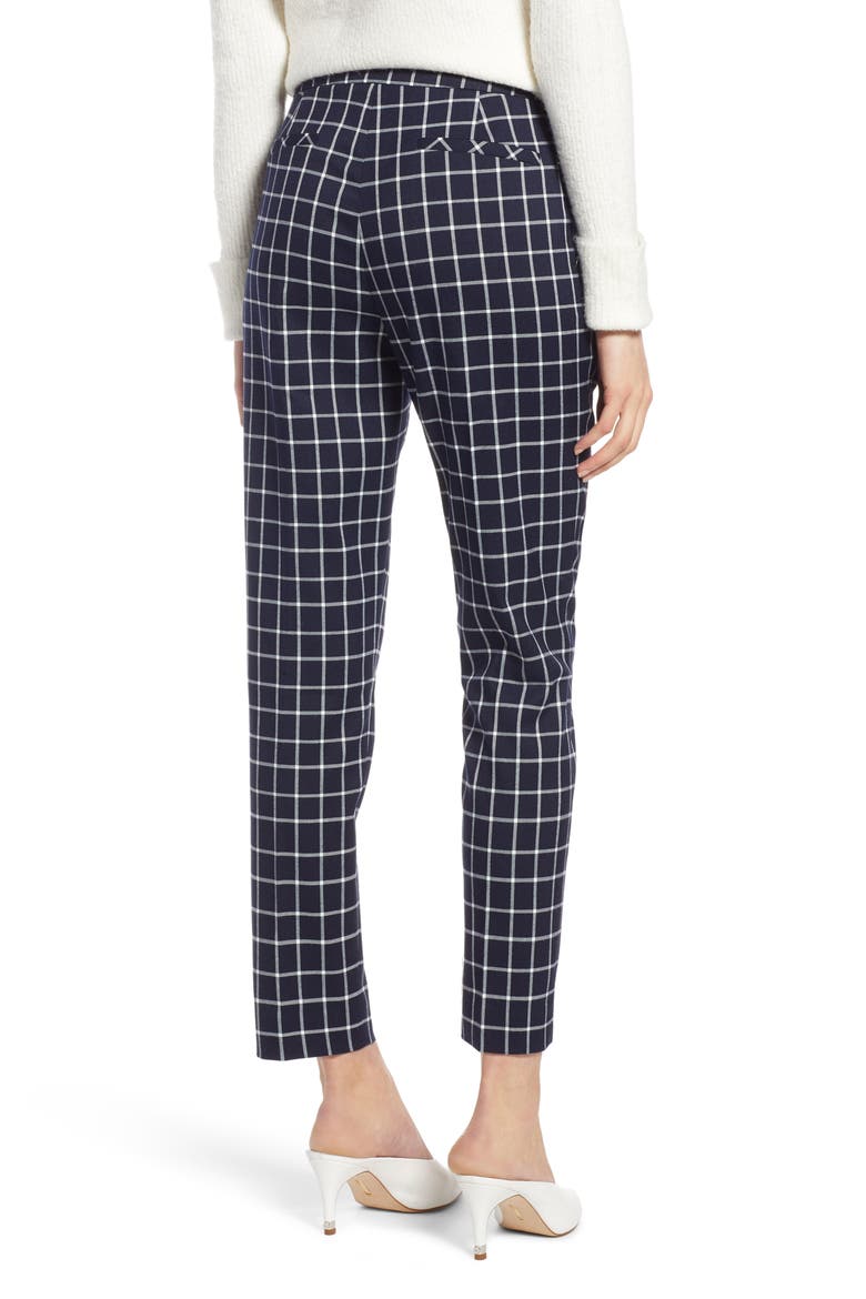 Check Ankle Pants, Alternate, color, NAVY CHECK