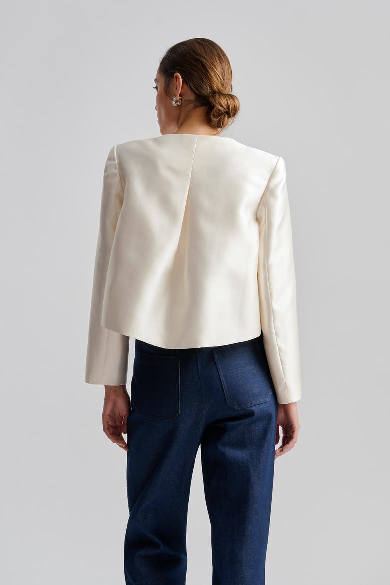 Ruthie Cropped Long Sleeve Blouse, Alternate, color, Ivory