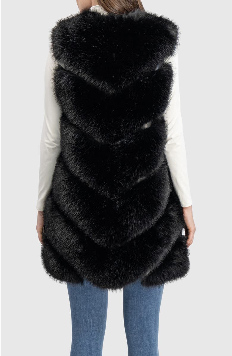 Lyla Grant Fur-Free Fox (Faux Fur) Vest, Alternate, color, Black