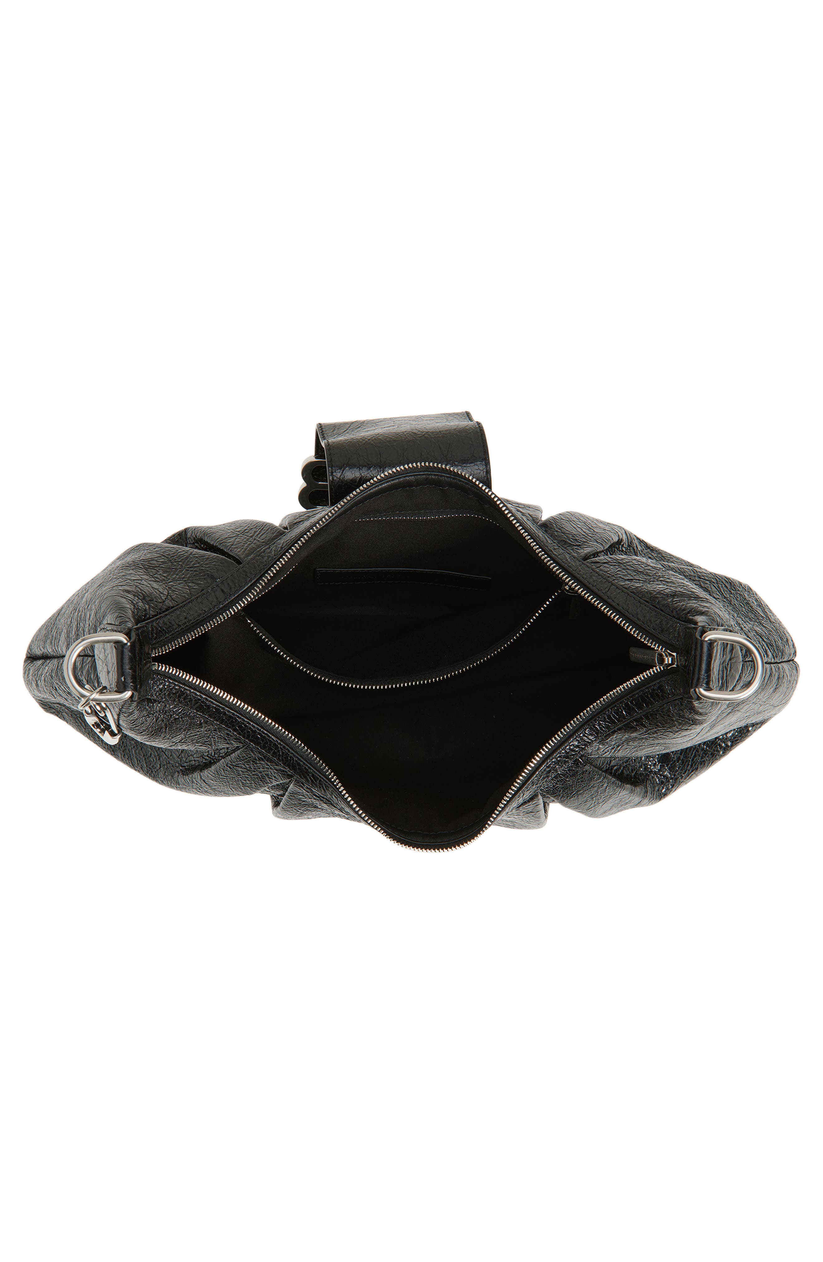 Balenciaga Medium Pamela Leather Shoulder Bag, Alternate, color, 1000 Black