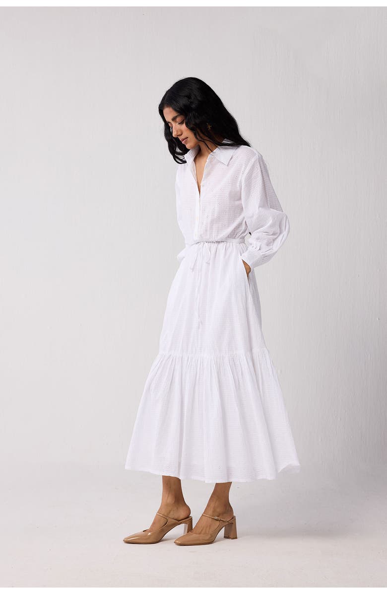 Reistor Flowing Tiered Maxi Dress, Alternate, color, White