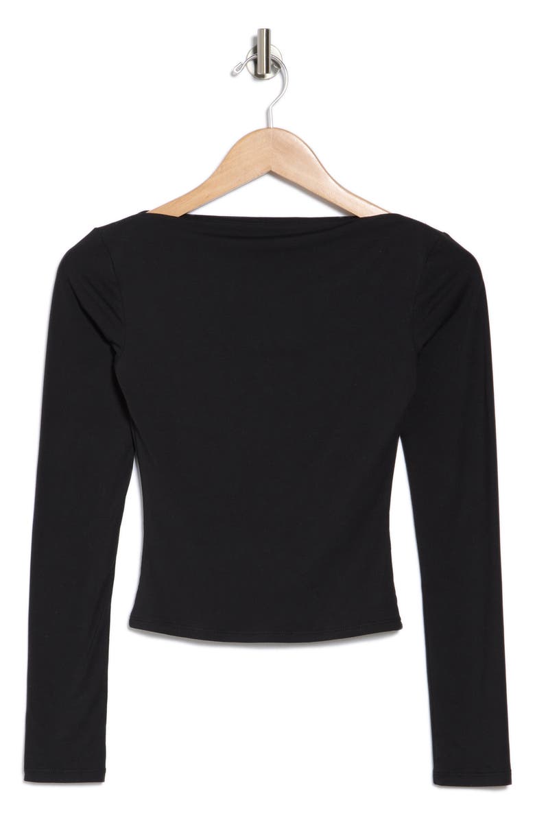 Leith Boat Neck Long Sleeve Crop Top, Alternate, color,