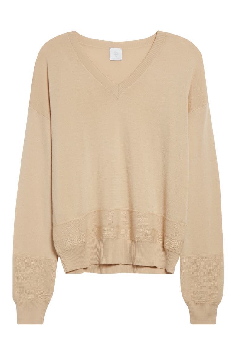 Wool V-Neck Sweater, Alternate, color, 02 SAND