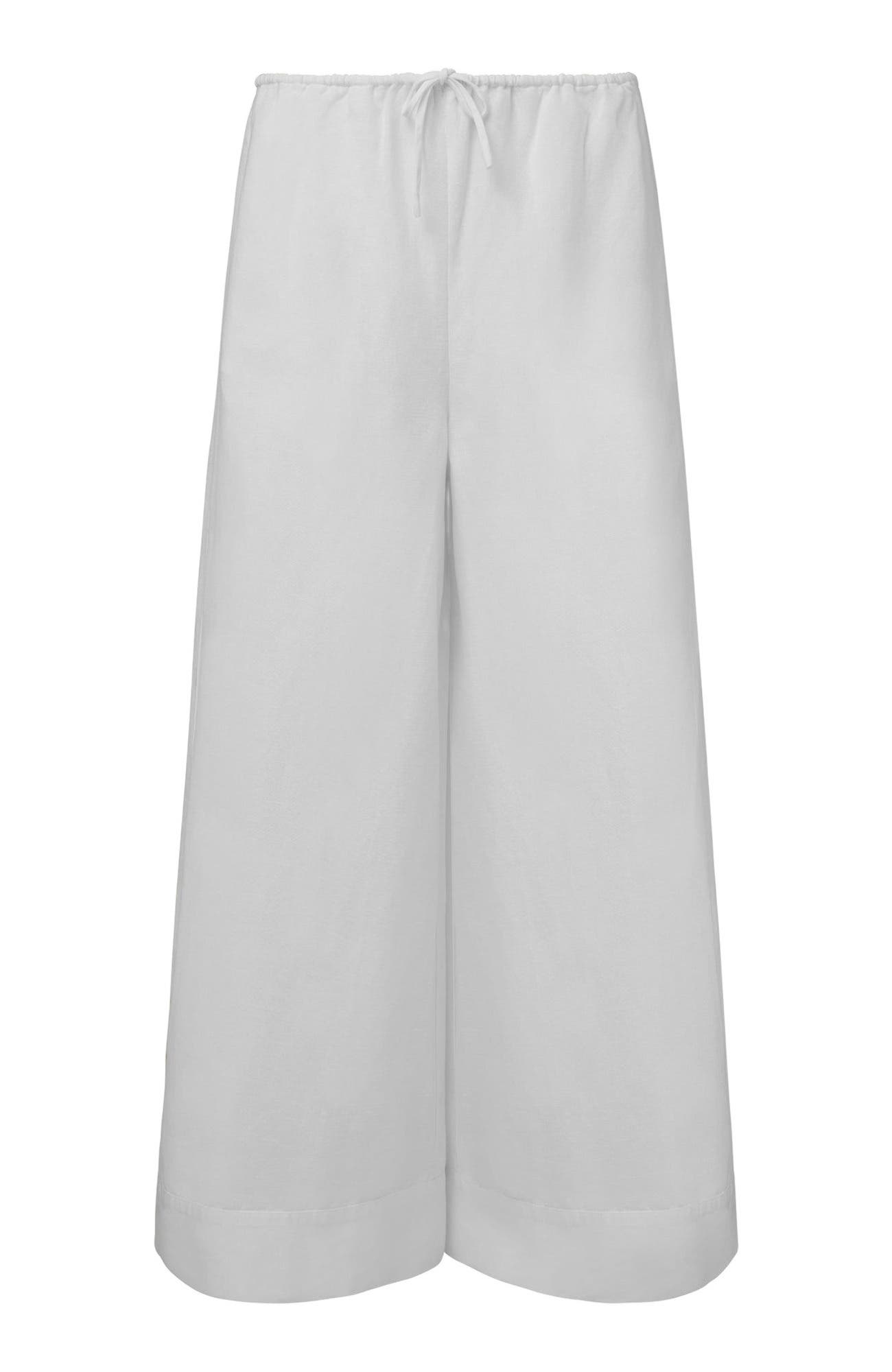 Air Linen Drawstring Wide Leg Pant - image 2