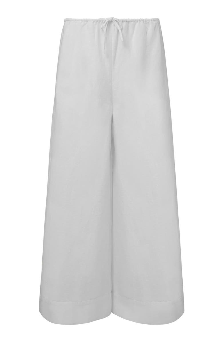 Onia Air Linen Drawstring Wide Leg Pant, Alternate, color, White