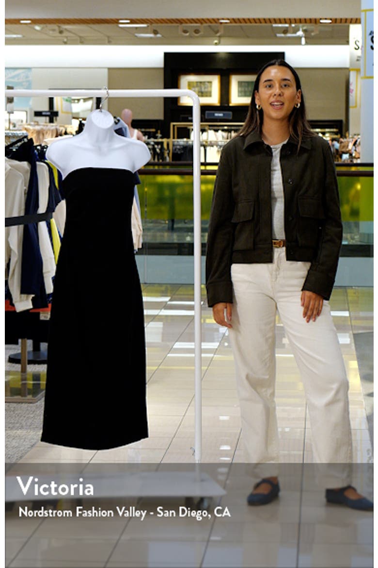 Ruched Strapless Midi Dress video