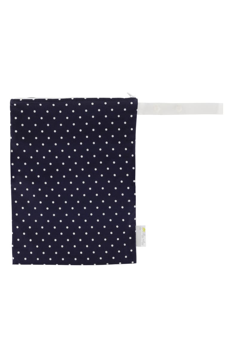 Itzy Ritzy Travel Happens Navy Dots Wet Bag, Main, color, 