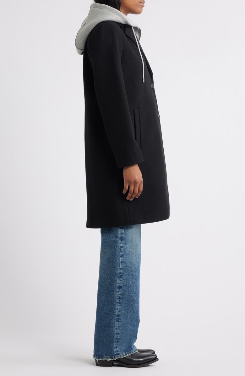 Lucky Brand Layered Hoodie Bib Coat, Alternate, color, 