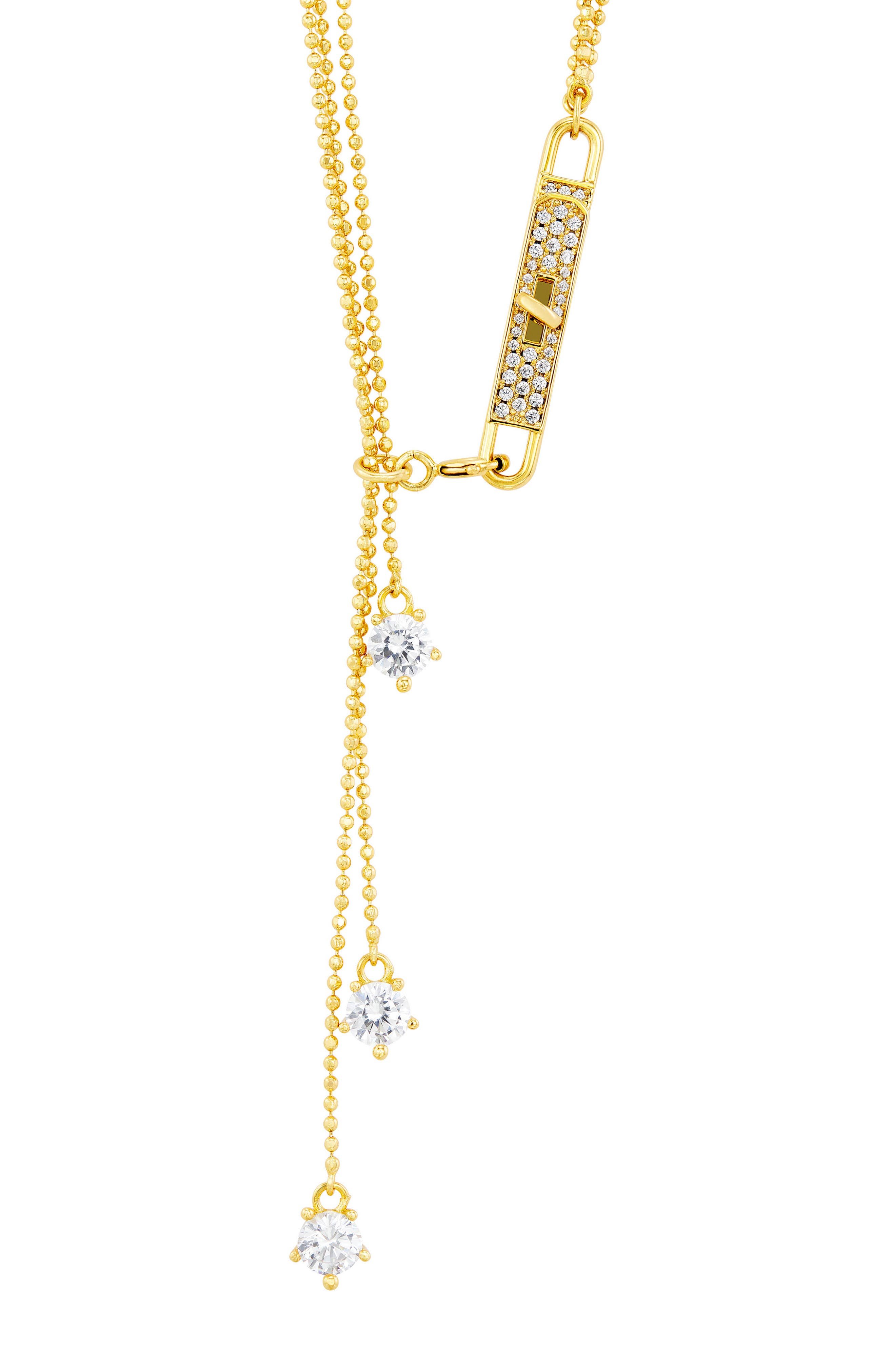 Multi Row Chain Pavé Link Necklace