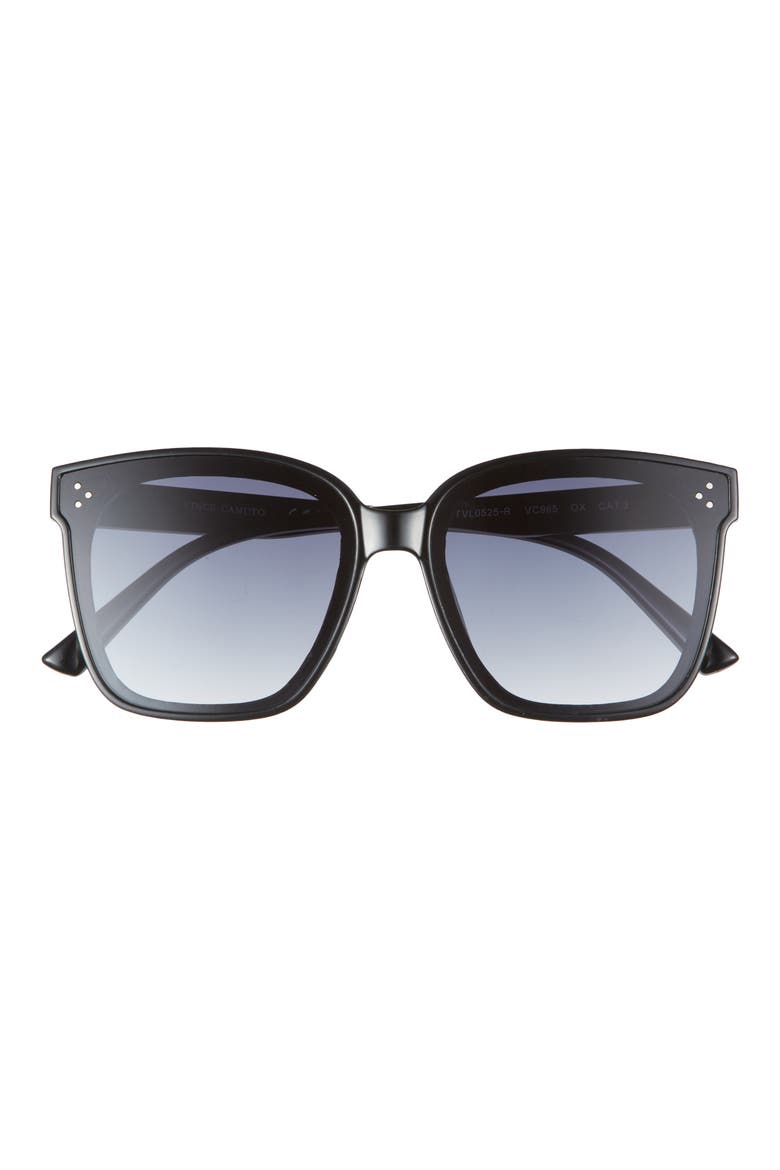 63mm Square Sunglasses, Main, color, BLACK