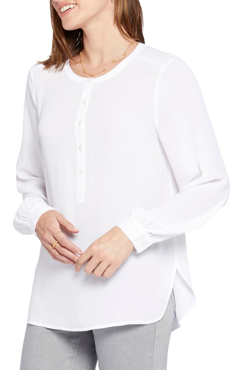 NYDJ Simone Popover Blouse, Alternate, color, Optic White