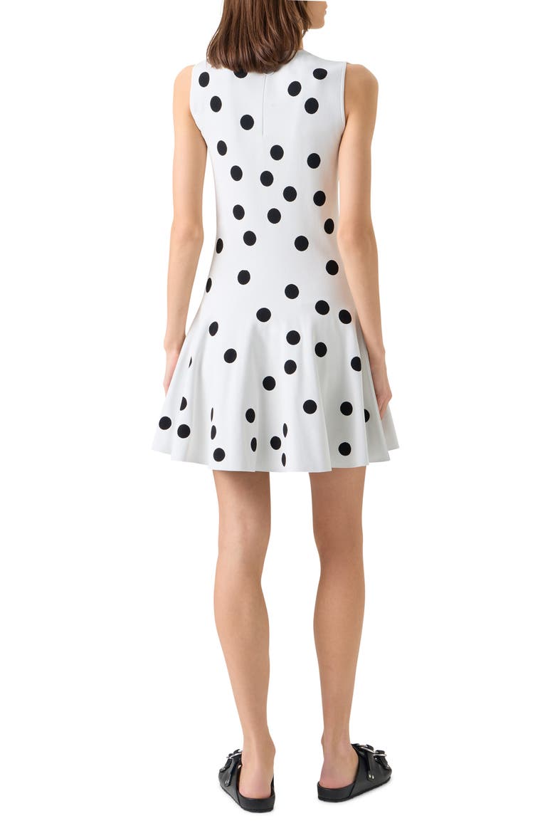 Polka Dot Jacquard Knit Fit & Flare Dress, Alternate, color, CREAM-BLACK