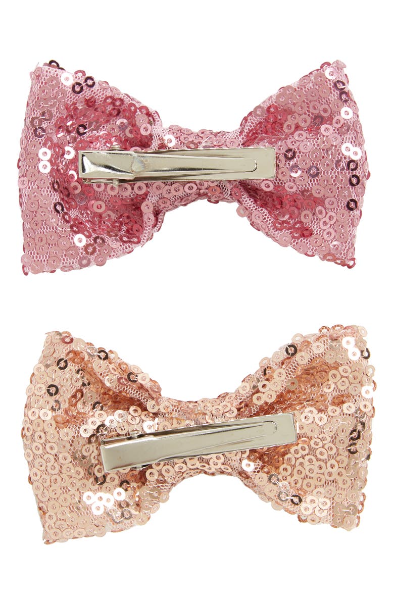 Manière Kids' Assorted 2-Pack Sequin Bow Hair Clips, Alternate, color, 