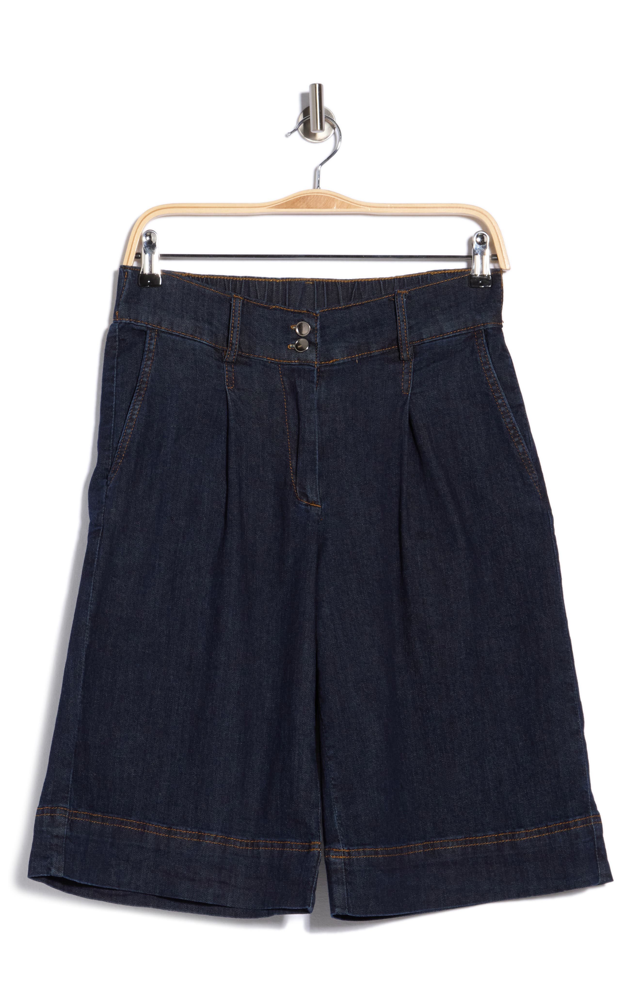 Pleated Crop Wide Leg Jeans