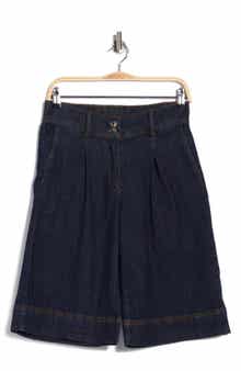 Pleated Crop Wide Leg Jeans