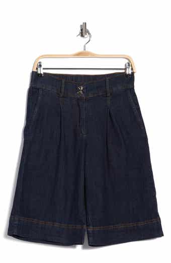Pleated Crop Wide Leg Jeans