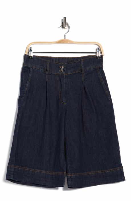 Pleated Crop Wide Leg Jeans