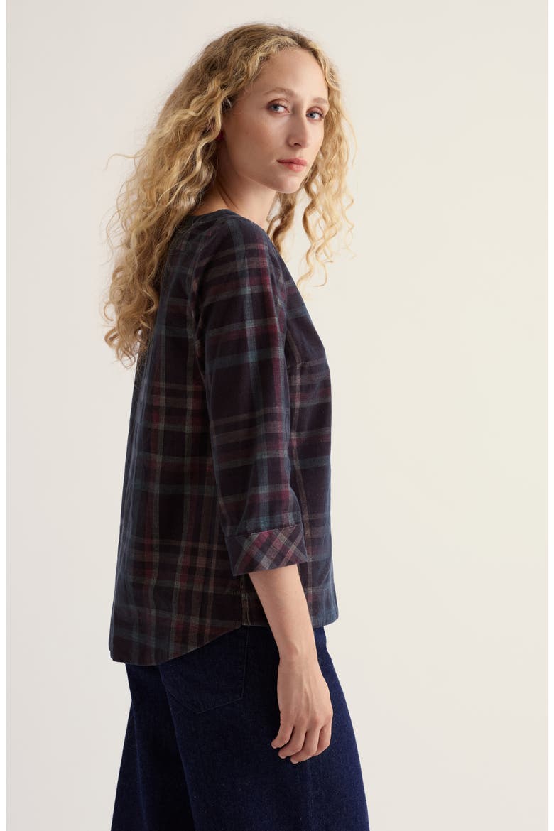 Tithonia Plaid Organic Cotton Top, Alternate, color, HONESTY DARK HELLEBORE