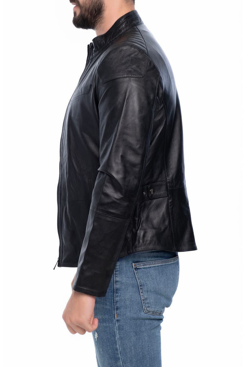 Lanier Leather Jacket, Alternate, color, BLACK