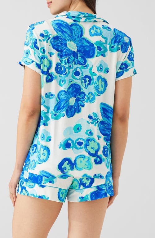 Alivia Jenna Shorts Pajamas In Floral Pond Blue