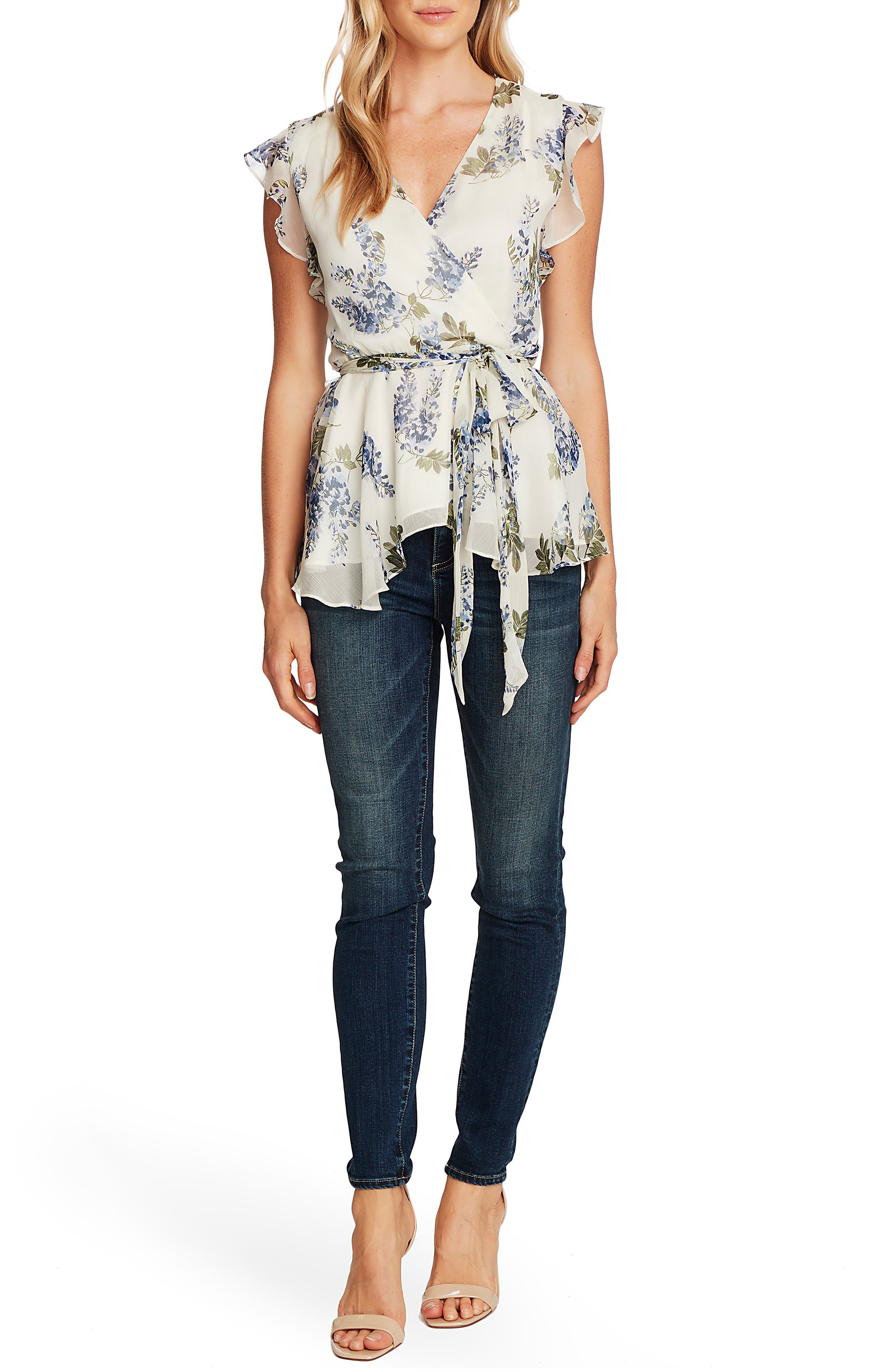 Vince Camuto Weeping Willows Faux Wrap Top (Women) | Nordstrom