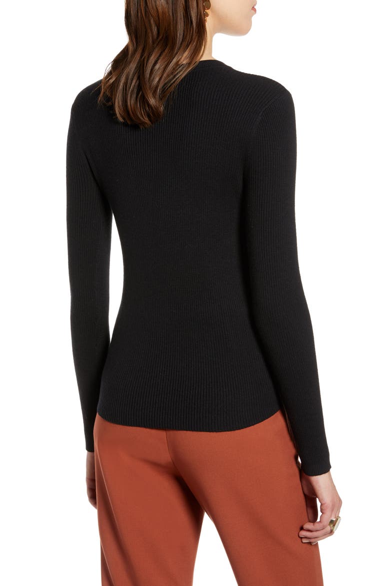Ribbed Sweater, Alternate, color, BLACK