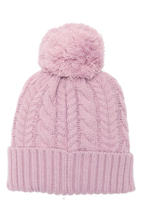 Frye Cable Knit Pompom Beanie In Pink