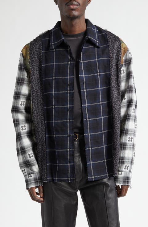 Spliced MA Quad Flannel Button-Up Shirt