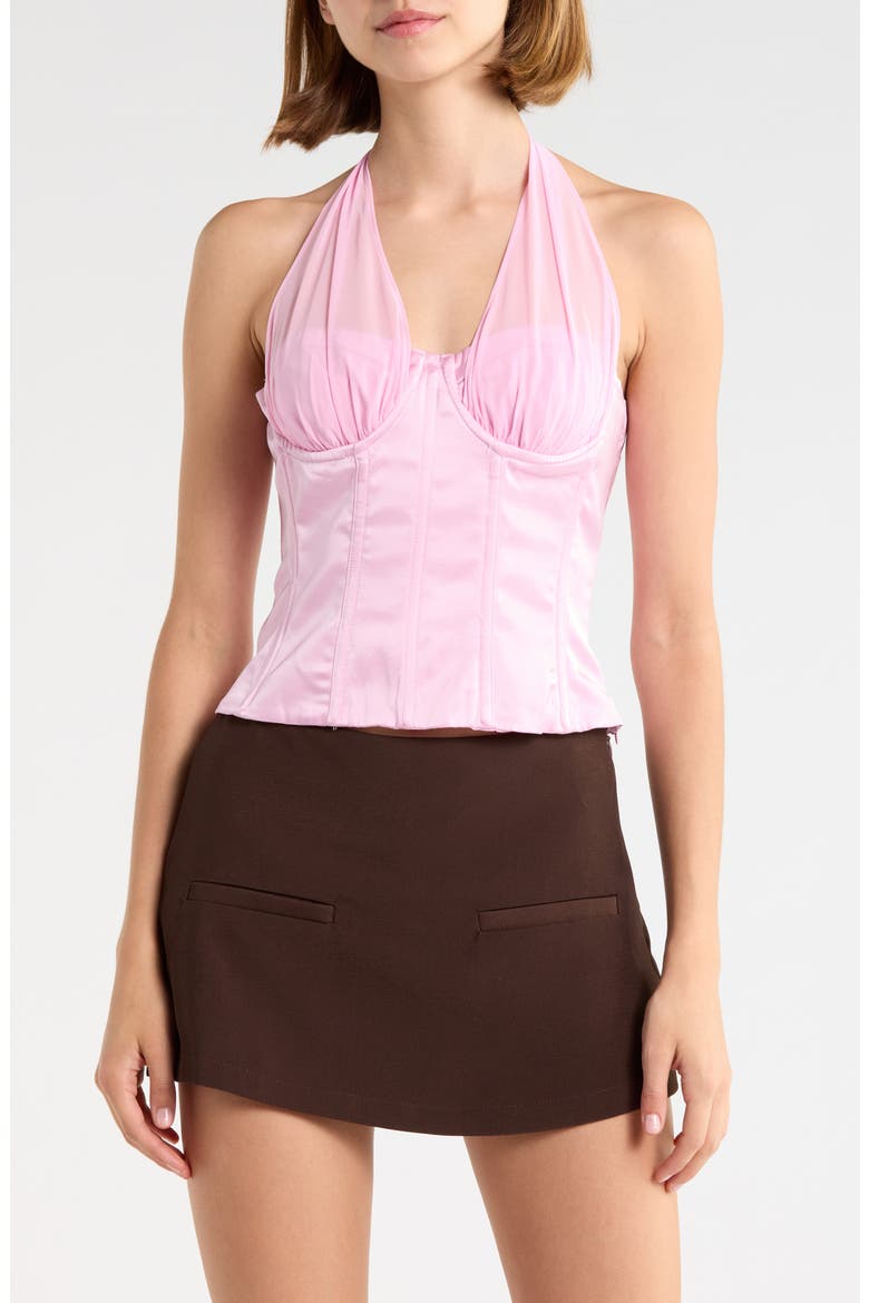 Ashley Mesh Strap Halter Top, Main, color, PINK