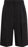 Saint Laurent High Waist Wool Bermuda Shorts
