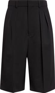 Saint Laurent High Waist Wool Bermuda Shorts