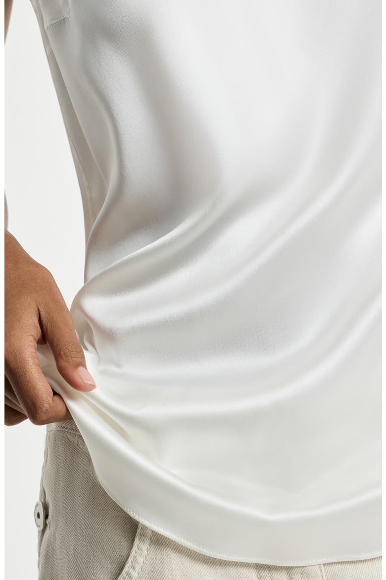 Satin top, Alternate, color, White