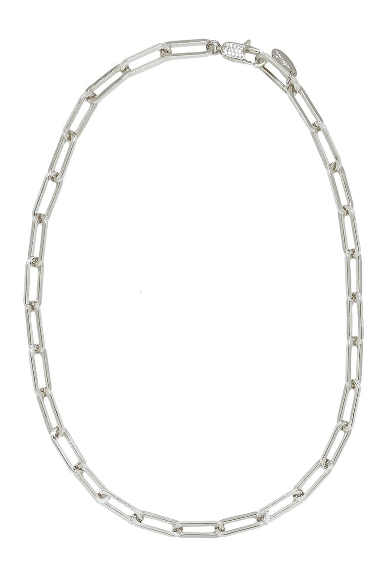 Simple Chain Necklace, Main, color, SILVER