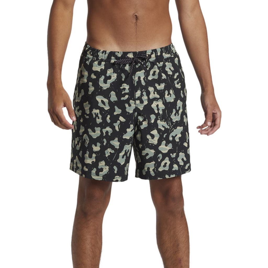 Quiksilver Surfsilk Mix Swim Trunks In Mercury Sherpa- Black