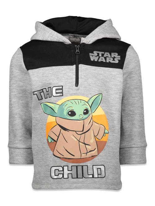Star Wars The Mandalorian Baby Yoda Half Zip Hoodie In Multi