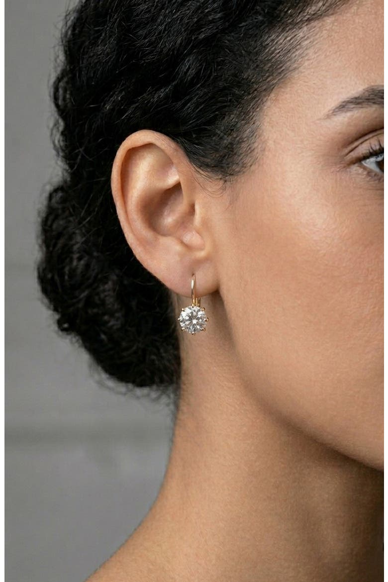 Solitaire Glow Drop Earrings, Alternate, color, GOLD