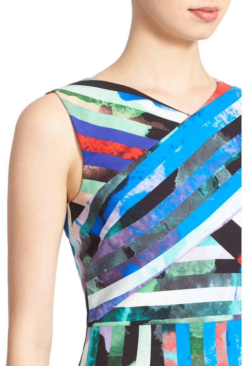 'Allison' Stripe Minidress, Alternate, color, BLUE MULTI