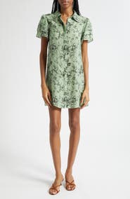 Alice + Olivia Jem Floral Short Sleeve Shirtdress