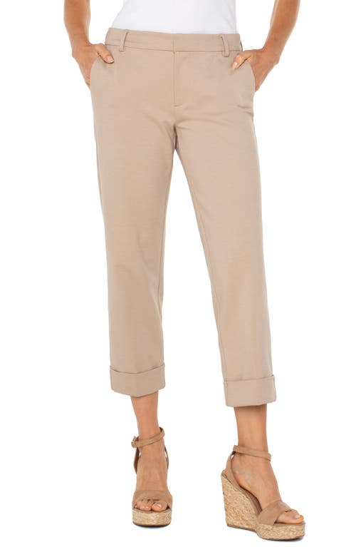 Liverpool Los Angeles Kelsey Crop Tapered Pants In Biscuit Tan