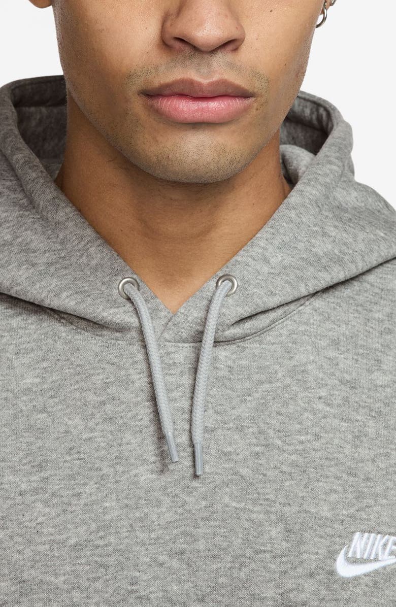 Nike Club Fleece Pullover Hoodie, Alternate, color, Dark Grey Heather/ Light Grey