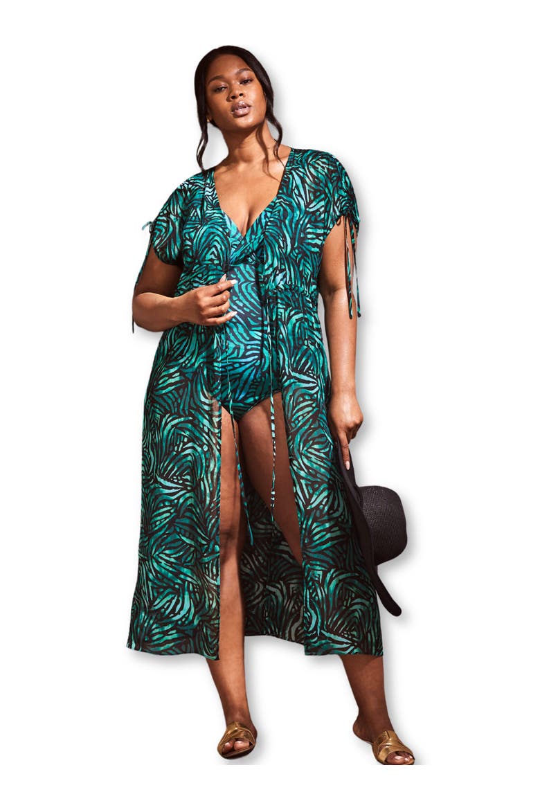 Drawstring Shoulder Dress, Main, color, Green