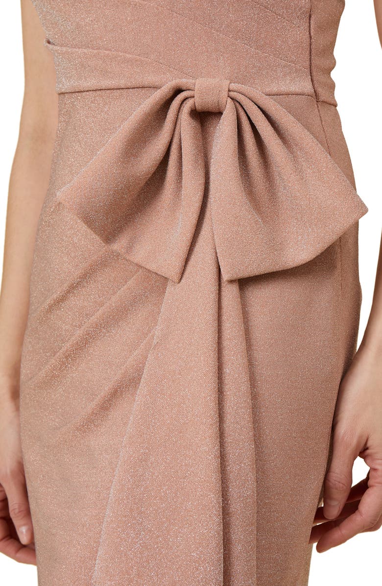 Adrianna Papell Metallic One-Shoulder Cascade Gown, Alternate, color,